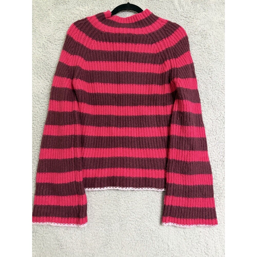 Maeve by Anthropologie Striped Yak Blend Sweater – Pink & Brown | Size Small - Picture 6 of 9